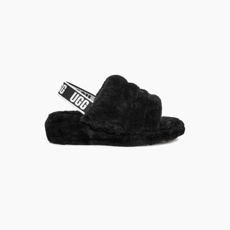 UGG Fluff Yeah Black Slides for Women (YACO97083)